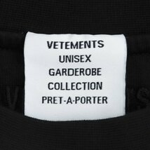 ヴェトモン VETEMENTS 22SS ALL BLACK INSIDE OUT T-SHIRT UA53TR360B Sサイズ ブラック オールブラックインサイド半袖Tシャツ カットソー_画像4