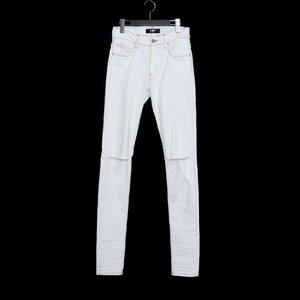 アミリ AMIRI ダメージクラッシュ加工スキニーパンツ Y0M01393SD ホワイト 28インチ skinny pants