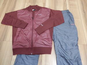  beautiful goods Oacley M setup top and bottom sweater windbreaker snowsuit warm-up Skull gray / dark red . fat 