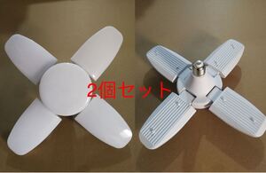2個セット 5 灯式 80W LEDライト ガレージライト 6000lm LED電球 6500K 天井照明 超高輝度 取付簡単 工事不要 角度調節 ペンダントライト