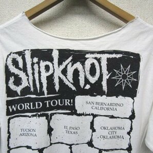 V1217：Slipknot スリップノット 2016 ワールドツアー 半袖Tシャツ/白/半袖カットソー 音楽フェス バンT バンドTシャツ:35の画像6