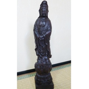 観音菩薩　仏像　木彫り彫刻　高さ約４０ｃｍ！　大型サイズ！