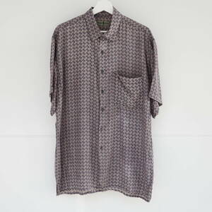 ロバートストック 総柄シルク半袖シャツ Lサイズ ROBERT STOCK silk half sleeve shirt 90s vintage