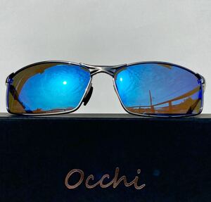 新品 OCCHI 偏光サングラス レンズUV400 軽量 ブルーミラー