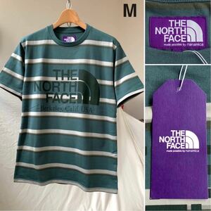 新品正規 2020AW ノースフェイスパープルレーベル ボーダー ビッグ ロゴ Tシャツ M 定1.54万 メンズ THE NORTH FACE PURPLE LABEL