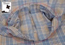 パパスPapas コットンオーバーチェックシャツ 水色50L 【メンズ】_画像8