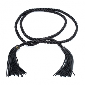  Valentino VALENTINO tassel leather rope belt black [ men's ]