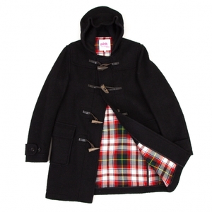  Junya Watanabe man pink Comme des Garcons wool reverse side check duffle coat black M [ lady's ]