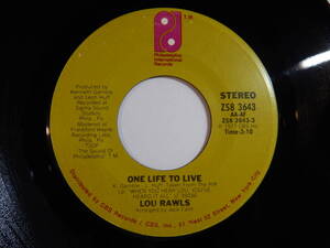 Lou Rawls One Life To Live Philadelphia International US ZS8 3643 200259 SOUL ソウル レコード 7インチ 45