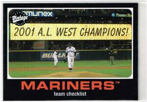 2002 MLB Upper Deck Vintage #53 Team Checklist Seattle Mariners UD アッパーデック マリナーズ