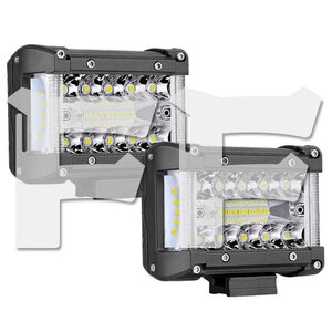 超広角照明 4インチ LED ワークライト 作業灯 90W ホワイト SUV ATV ボート JEEP 建設機械 車幅灯 12V/24V 2個