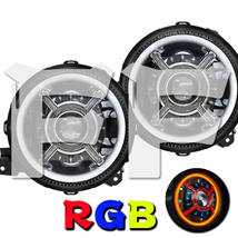 送料無料● RGB 多彩 Jeep ラングラー JL グラディエーターJT 2018~2021年式 LED ヘッドライト Bluetooth Hi.Low.DRL DOT承認品 2個_画像1