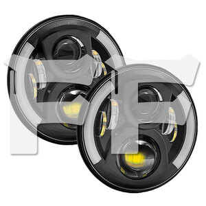 7インチ LED ヘッドライト Jeep Wrangler JK JKU TJ CL ハマー H1 H2 45W Hi.Low.ディライト.ウインカー 6500K DOT承認品 2個