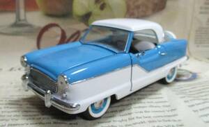 * out of print error * Franklin Mint *1/24*1956 Nash Metropolitan Caribbean blue / snow Berry white 