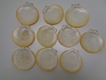 a245-60 貝皿 天然素材 貝殻 飾り 菓子皿 10枚セット 約9センチ×9センチ アンティーク _画像1