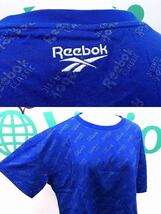 S*未使用品！リーボック Reebok ロゴプリント ショート丈 半袖Tシャツ レディース L ブルー kz4016170180_画像3