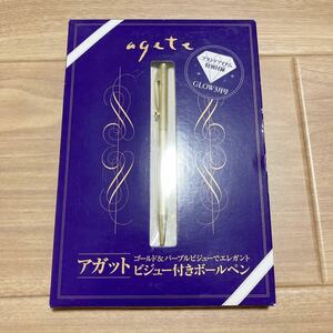 редкий! Быстрое решение новое агат bijou Ballpoint Pen Glow март 2014 Приложение Agete Ball Pen Gold Purple Bijou