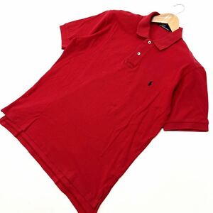 ポロラルフローレン ☆ POLO RALPH LAUREN レッド 半袖 ポロシャツ L 夏らしい情熱カラー♪ 定番 アメカジ 大人カジュアル 古着MIX■DK120