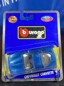 BBURAGO ブラーゴ burago 1/43 CHEVROLET CORVETTE 97 C5 青