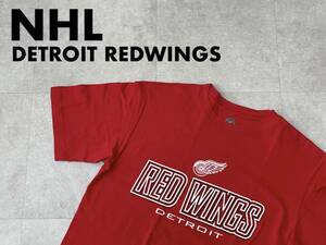 ☆送料無料☆ NHL USA直輸入 古着 半袖 Detroit Red Wings デトロイト・レッドウィングス Tシャツ メンズ M レッド トップス 中古 即決