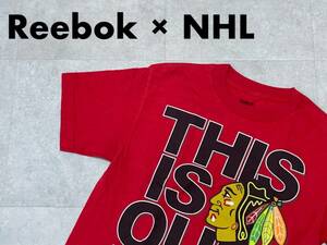 ☆送料無料☆ Reebok リーボック USA直輸入 古着 半袖 NHL Chicago Blackhawks シカゴ・ブラックホークス Tシャツ メンズ S レッド 中古