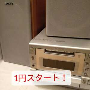【ジャンク品】SONYミニコンポ（CD/MD/AM/FMラジオチューナーコンポ）（本体HCD-MD595とスピーカーSS-CMD595のセット/スピーカー/ソニー 