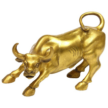 証券業界必携！ 幸運を呼ぶ 真ちゅう製（チャージング・ブル）雄牛の置物彫像 彫刻フィギュア(輸入品_画像1