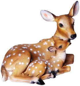 動物彫刻 母鹿と子鹿 [母親の愛] アニマル動物彫像/ お庭 ガーデニング 広場 幼稚園 保育園 噴水(輸入品