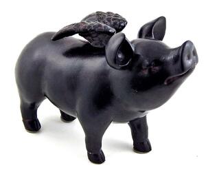 ベッラ製 気まぐれな空飛ぶ豚 フライング・ピッグ 大きさ約18ｃｍ 彫像 彫刻/ ペーパークラフト キッチュ（輸入品）