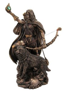 ブロンズ風 北欧神話の女神 スカジ 彫像 バイキング/ 狩猟の女神 女の巨人 スカンジナビア（輸入品）
