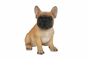 動物彫刻オブジェ 座るフレンチブルドッグ子犬 彫像約20ｃｍ/ ペットショップ ドッグカフェ ペットホテル(輸入品