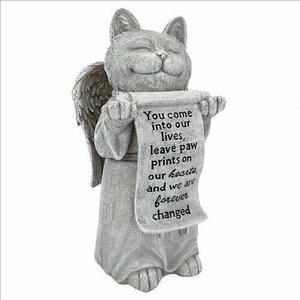 西洋動物彫刻 私たちの心の記念碑 猫（ネコ）の像 ペットメモリアルオブジェ 屋外インテリア置物（輸入品