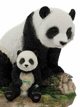 座っている、パンダの親子彫像 ディスプレイ 動物置物 彫刻 高さ 約20ｃｍ カワイイ 動物園（輸入品）_画像4