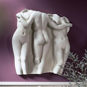 三人の女神（三美神）彫刻 裸婦古代彫刻 レリーフ彫像/ 魅力 美貌 創造力/ 愛 慎み 美（輸入品