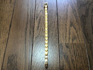 マグネット　磁気　磁石　ベルト型　ブレスレット　ゴールドカラー　金色　石　開運　詳細不明