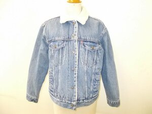 e657◆Levis PREMIUM ボアジージャン◆Sサイズ レディース ライトブルー色 BIGE ビッグE リーバイスプレミアム デニムボアジャケット 4C