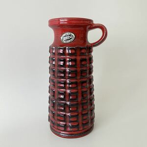  запад Германия производства 1970 годы Jasba Fat Lavafa тигр ba Mid-century Vintage ваза ваза для цветов произведение искусства один колесо ..#40