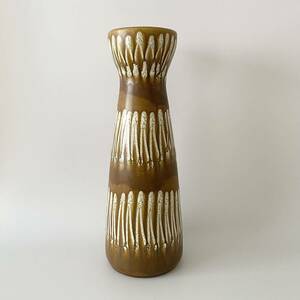  west Germany made 1970 period Scheurich Fat Lavafa tiger ba Mid-century Vintage vase flower vase objet d'art Jug one wheel ..#88