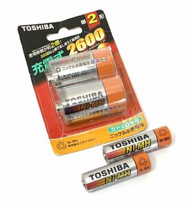 訳あり未使用TOSHIBA東芝 充電式ニッケル水素電池 単2形×2本 単3形×2本の4本セット 現状売り切り
