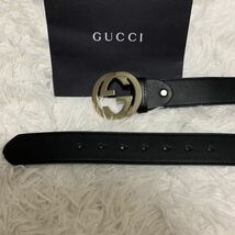 1円～ 極美品 GUCCI グッチ インターロッキング GG ブラック メンズ レディース 正規品 良品 ベルト ゴールド バックル_画像5