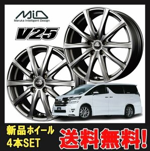 15インチ 4H100 4.5J+45 4穴 ユーロスピード V25 ホイール 4本 メタリックグレー MID EuroSpeed V25 MA