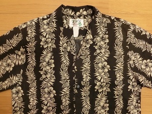 メンズ KY'S アロハシャツ MADE IN HAWAII U.S.A. 黒基調 Lサイズ MEN'S 男性用 ハワイ製