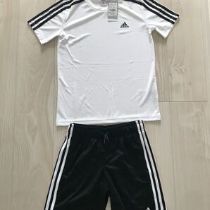 adidas アディダス 半袖 セットアップ 黒×白 キッズ ジュニア 140 未使用