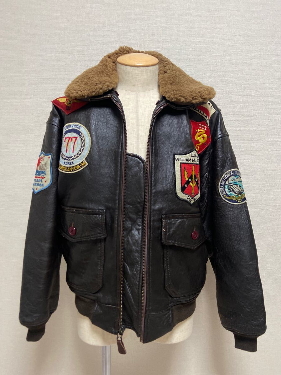 レトロマッチラベル 北欧デザイン 鳥 80s アヴィレックス G-1 レザー
