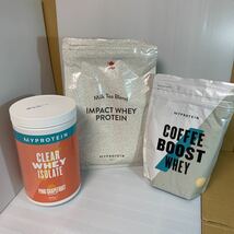 新品 送料込み MYPROTEIN 3個 セット 合計1.786kg IMPACT WHEY PROTEIN マイプロテイン インパクト ホエイ + CLEAR WHEY COFFEE BOOST_画像1