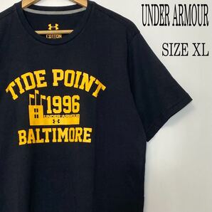 UNDER ARMOUR アンダーアーマー ロゴプリント 半袖 Tシャツ 黒 ブラック XL