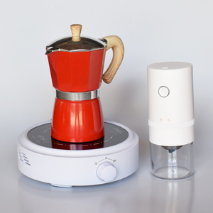 コーヒーメーカーレッド＆コーヒーグラインダー＆電気コンロ　３点セット　エスプレッソメーカー　300ml　コーヒーグラインダー　USB充電式