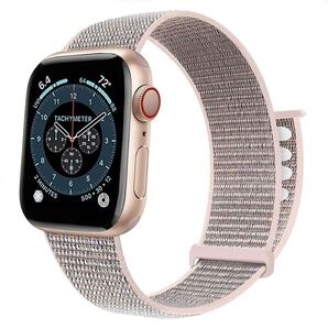 Apple アップルウォッチバンド 42/44/45/49mm ナイロンバンド 交換ベルト 替えベルト シリーズ2345678SE対応 マジクテープ ピンク