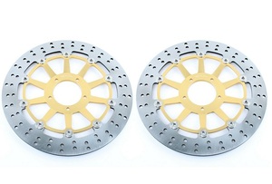 DUCATI Ducati 749 848 999 2 piece front brake disk rotor left right set Gold 