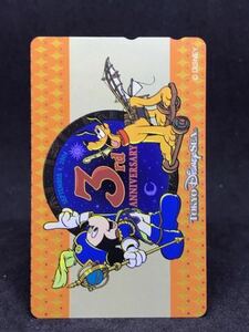 811[東京ディズニーシー3周年記念]未使用テレホンカード　ミッキーマウス、プルート
